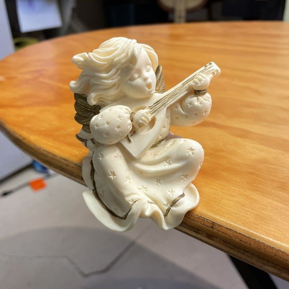 Windsong Angel with Mandolin Figurine made by Roman Inc #83658 Numbered - Picture 5 of 5
